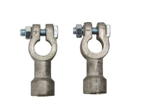 0925 Side Terminal Battery Adapters; 2-Pack; Chrome; 6 and 12-Volt