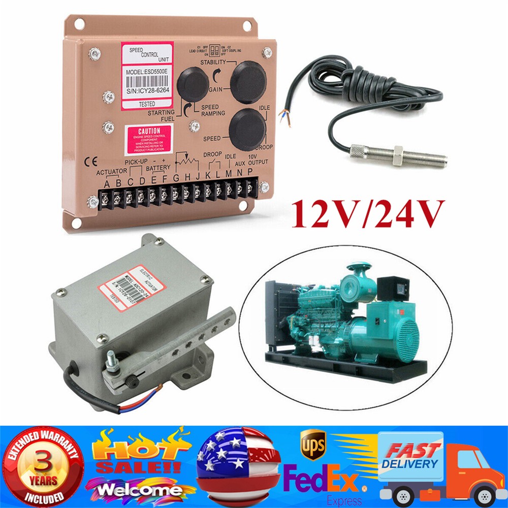 12V/24V Engine Speed Controller Governor ESD5500E Magnetic Speed Sensor Kit Tool