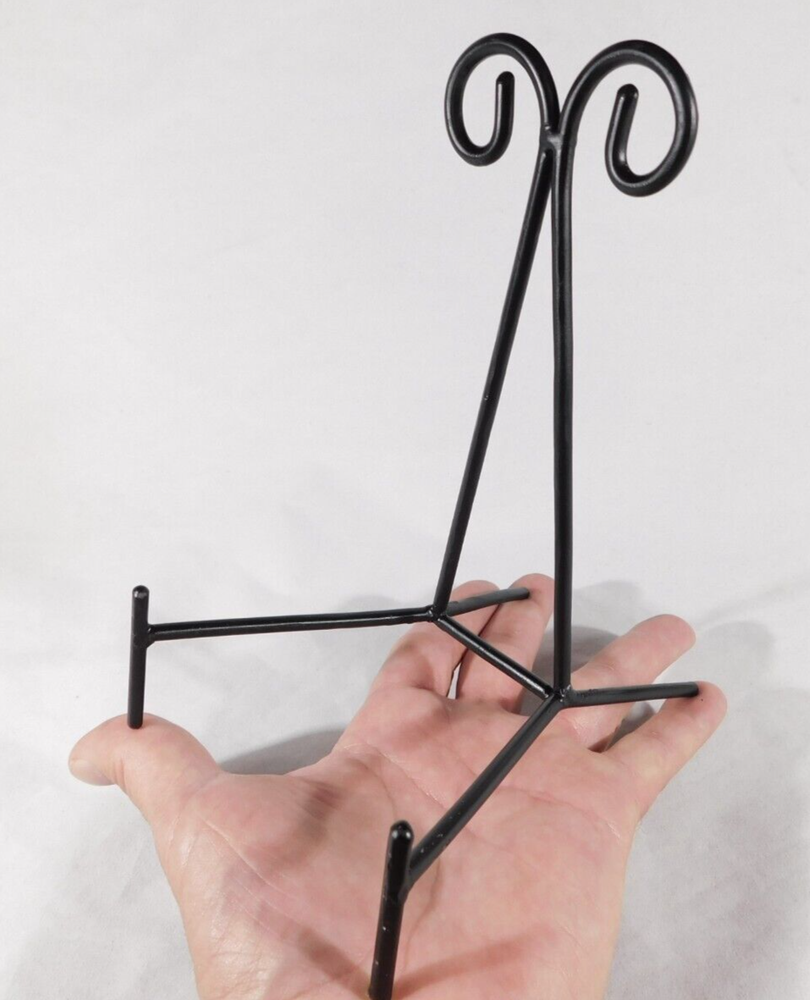 Easel Display Stand Scroll Design Black Metal Large Size