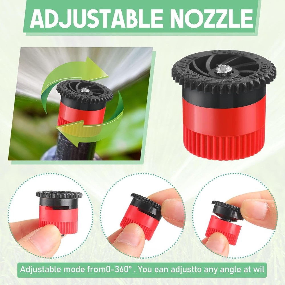 16 Pcs Adjustable Variable Arc Sprinkler Heads for Efficient Lawn Watering