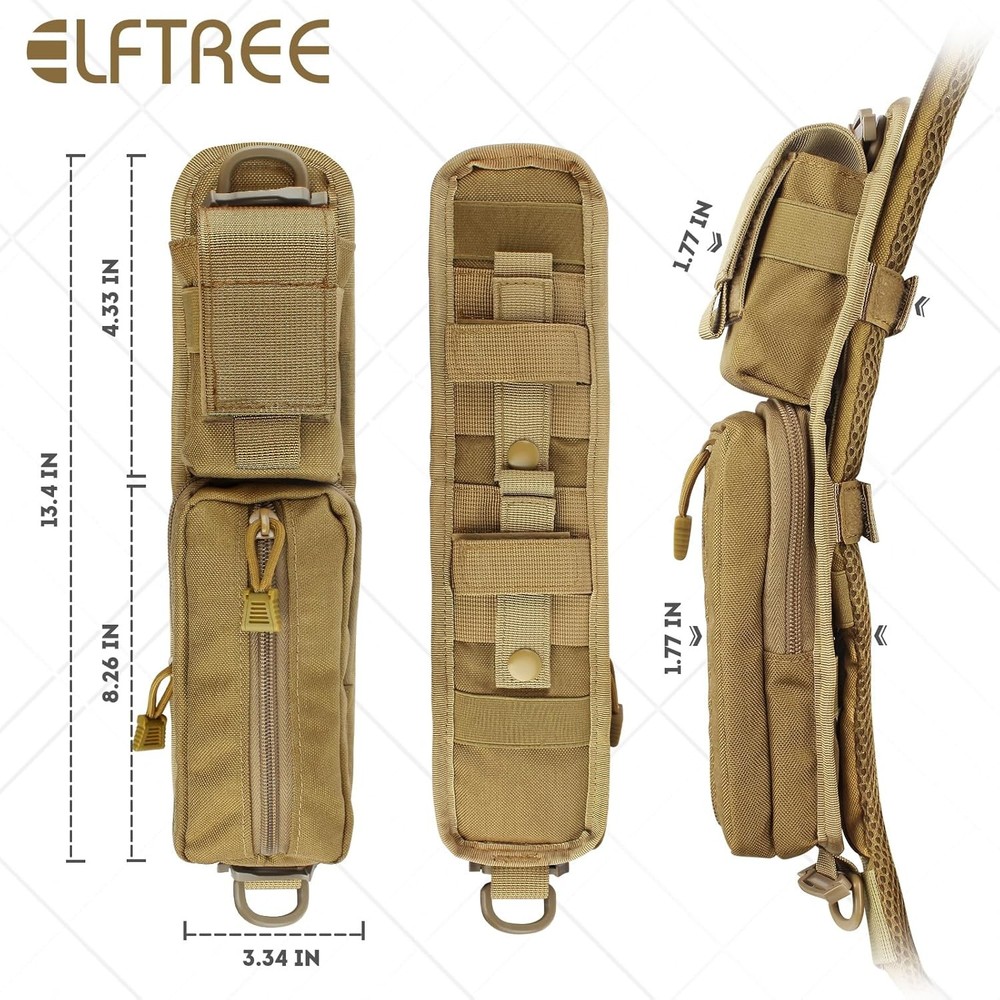 Tactical Molle Accessories Pouch for Backpack Strap, Strap Khaki