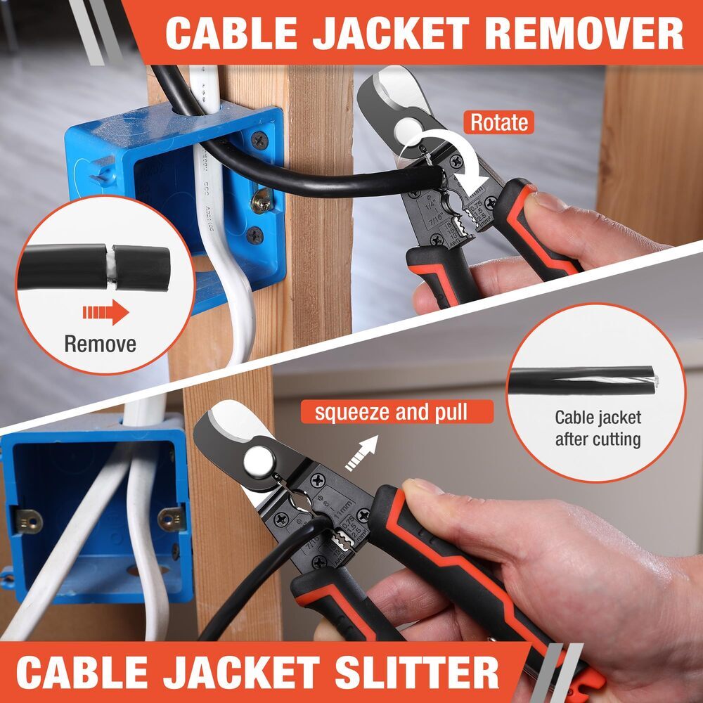 ValueMax 7 Inch Wire Stripper Cable Cutters 4 in 1 Electrical Wire Stripper Tool