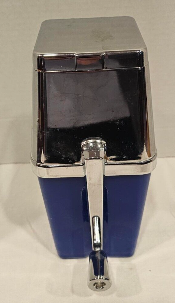 Barware Metrokane Manual Ice Crusher Chrome with Cobalt Blue Base