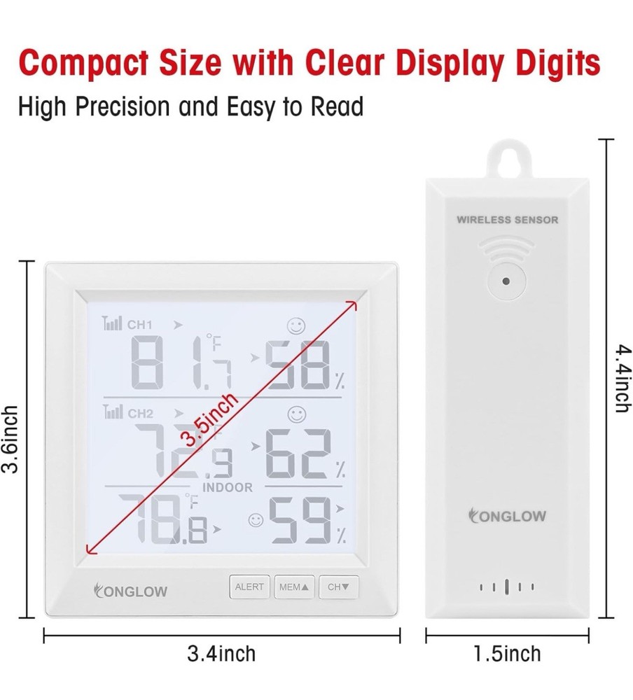 Conglow Multizone Wireless Thermometer With Digital Display