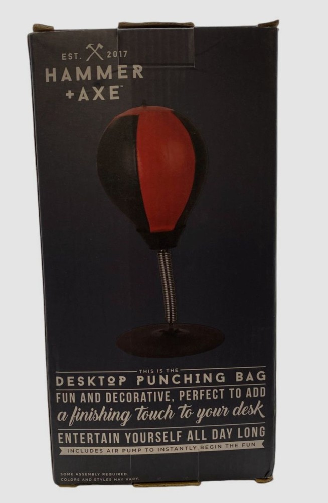 Hammer + Axe Black Desktop Punching Bag