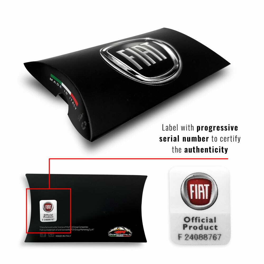 Fiat Italy keychain, official black logo