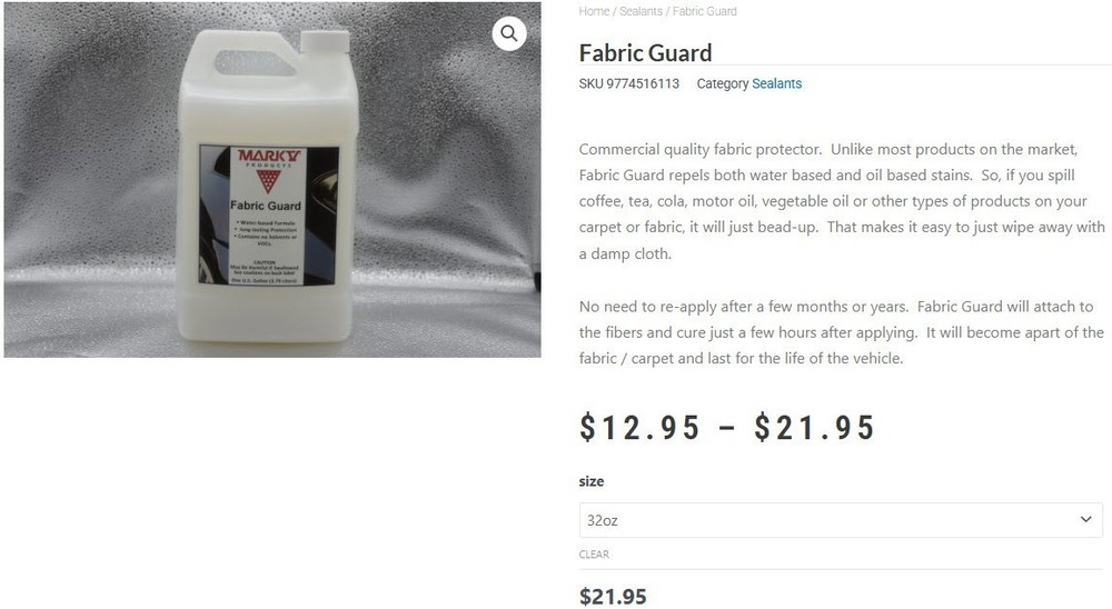 Mark-V Products Fabric Guard