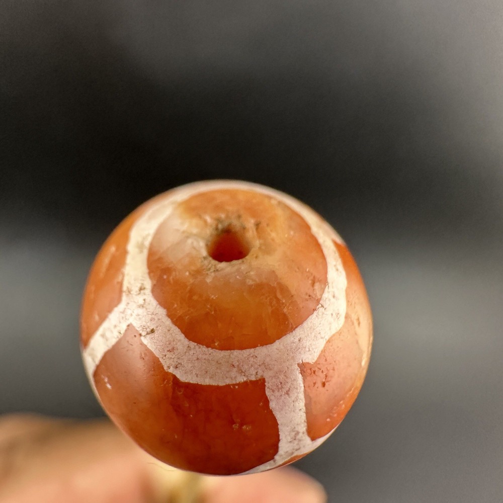 Antique Etched Carnelian Agate Beads Amulet