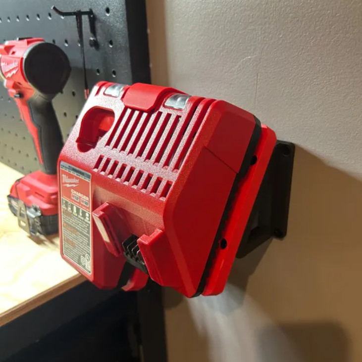 Wall Mount Holder for M12 & M18 Battery Charger – Space Saving Organizer