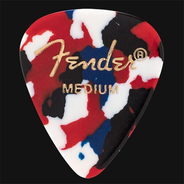 Fender 351 Classic Celluloid Guitar Picks, Confetti, Medium, 3 Pack