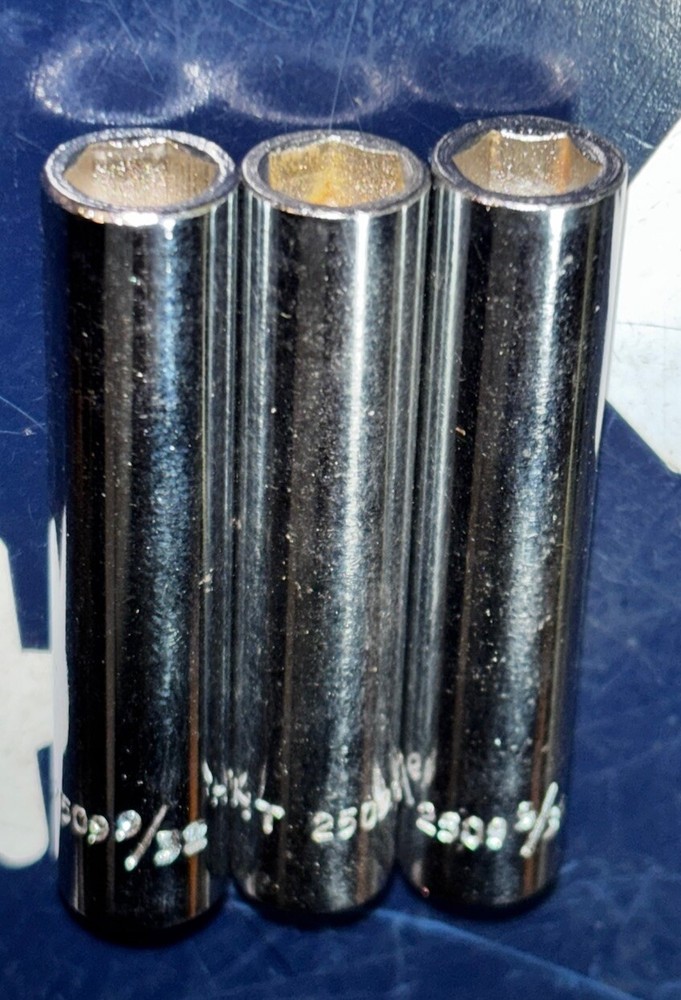 Three Wright Tool 9/32" Deep Socket 6pt 6 Point 1/4” DRIVE #2509 THREE SOCKETS