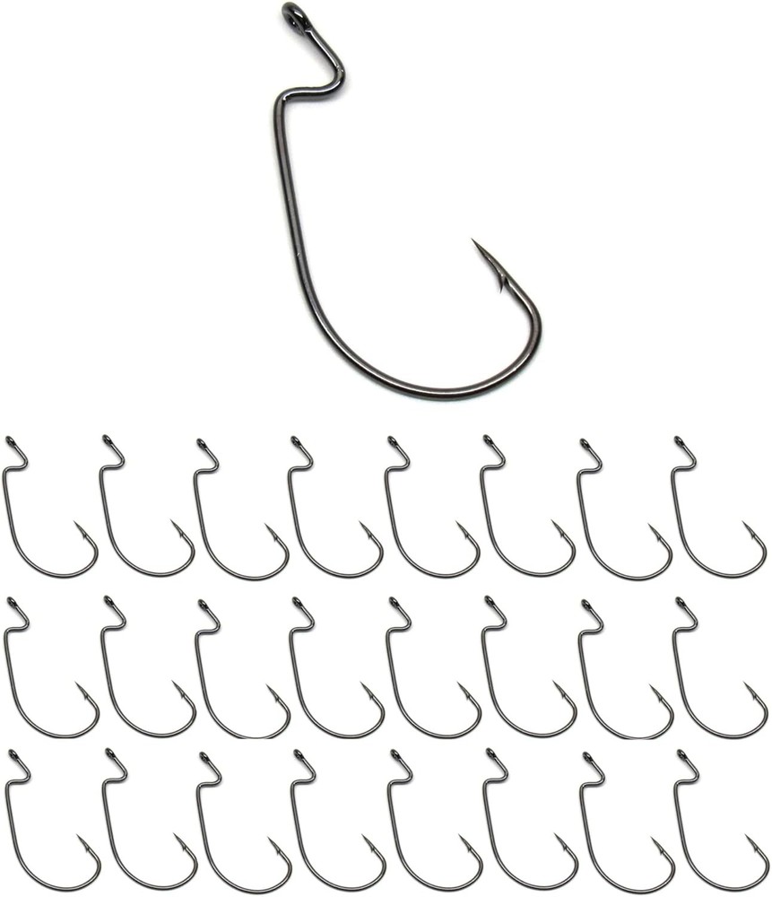 React Tale Offset EWG Worm Hooks - Super Strong Wide Gap Texas Rig