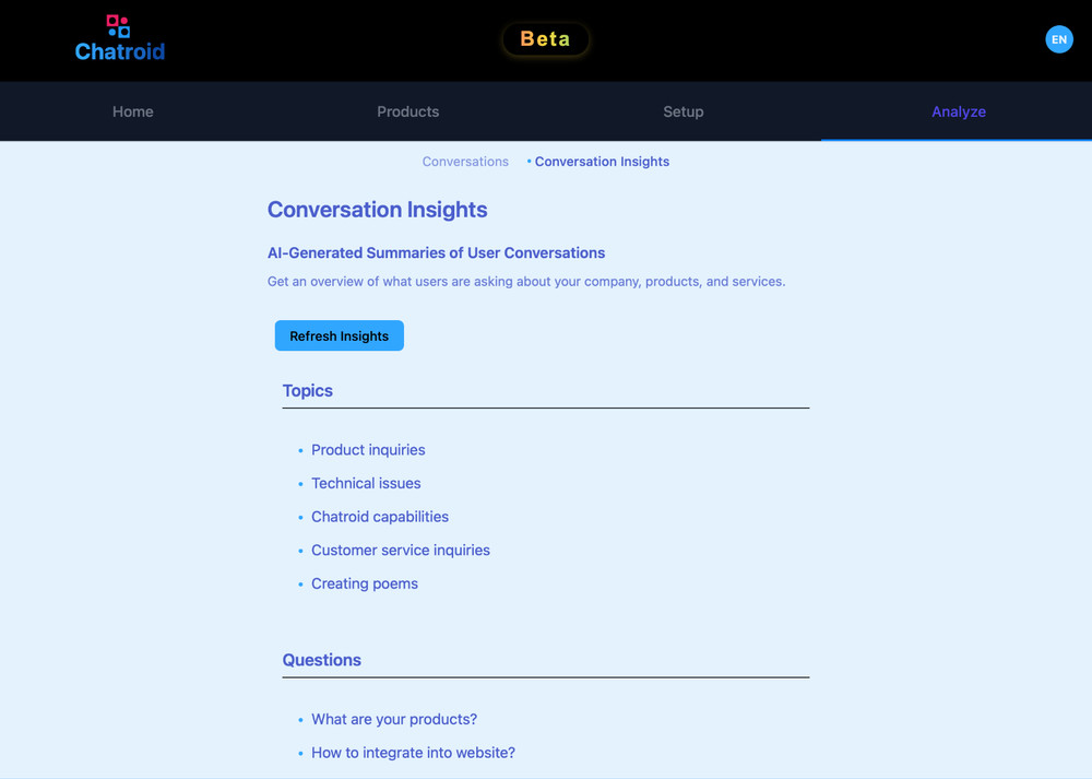 Chatroid.com Domain + Fully functional website (beta)