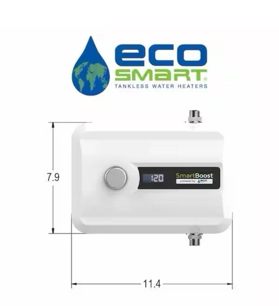 Water Heater Tank Booster 2x Hot Water w/ Tankless Electric ECOSMART SMARTBOOST