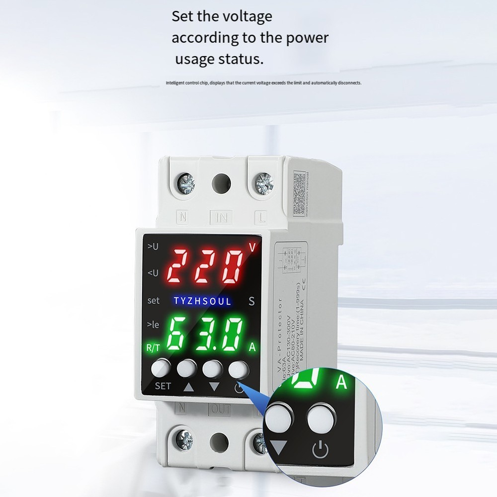 Smart Voltage Control Device Dual LCD Display Over Under Current Protection