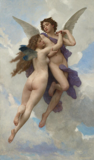 Cupid And Psyche William Bouguereau ceramic tile art mural backsplash medallion