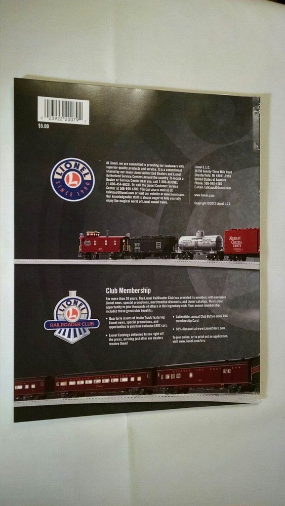 2012 Lionel Trains Volume II Catalog Mint Condition