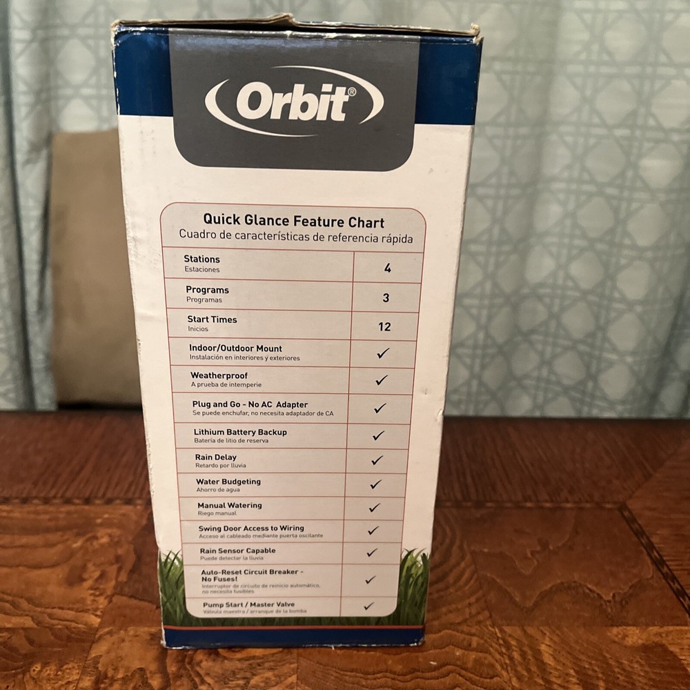 Orbit Easy-Set Logic Sprinkler Timer 57894 4-Station, 3 Programs & 12 Start Time