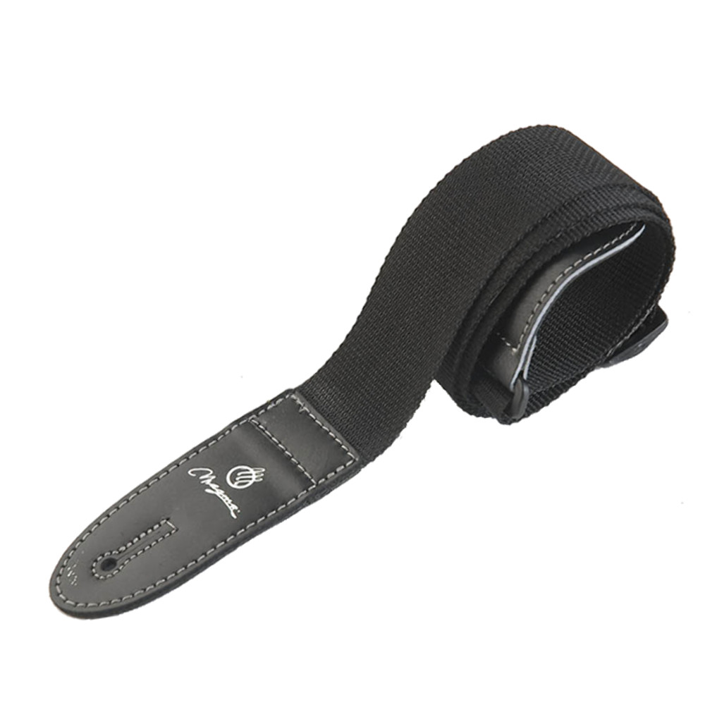 Magma Leathers  2" Soft-hand Polypropylene Guitar Strap with Leather Ends Black