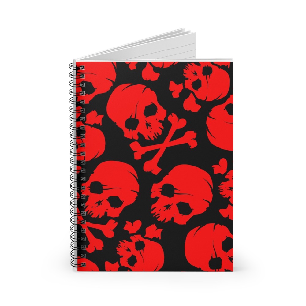 Red Skull Spiral Notebook - Ruled Line - Gothic Horror