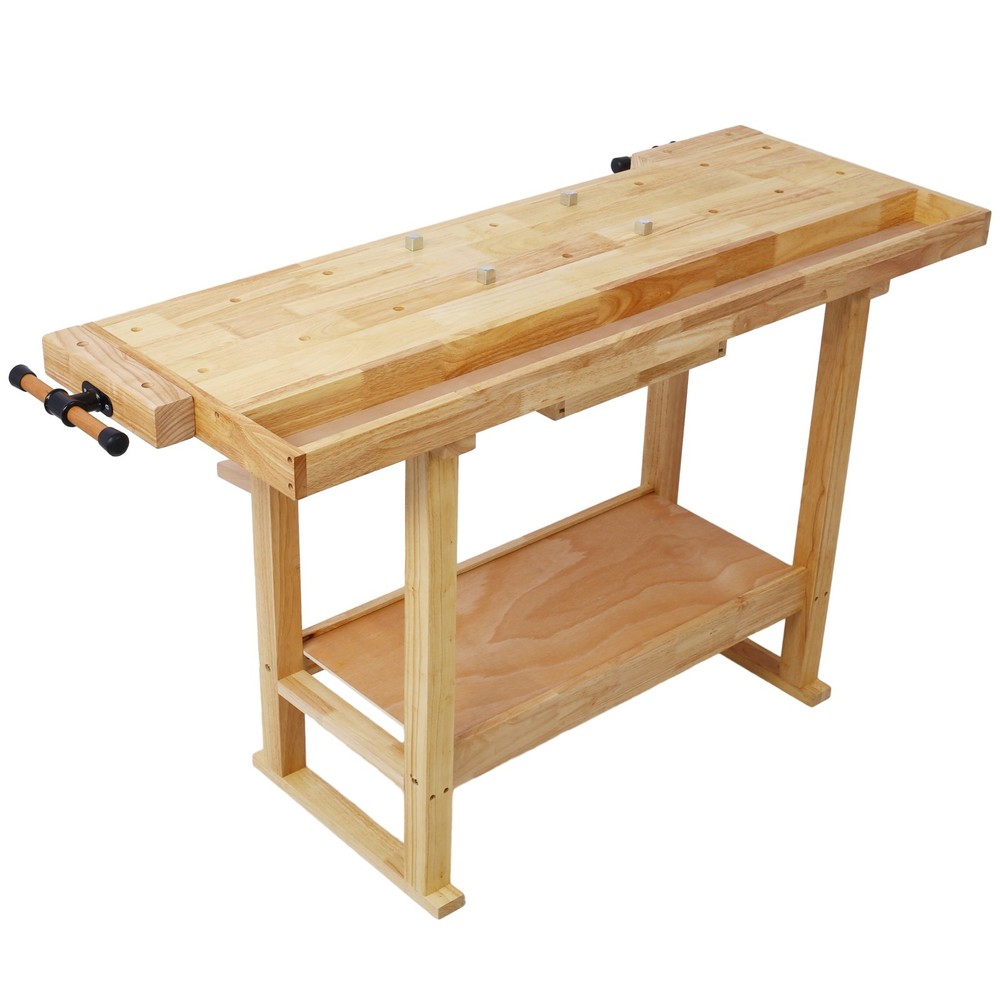55" Heavy-Duty Wood Workbench w/ 9" Rapid Vise