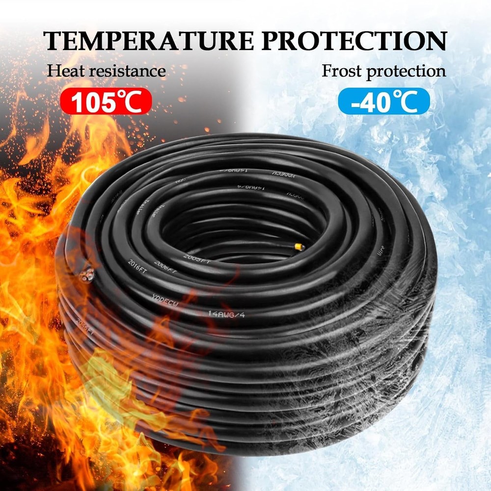 Mini Split Wire 50FT - Weatherproof 14/4 Control Cable