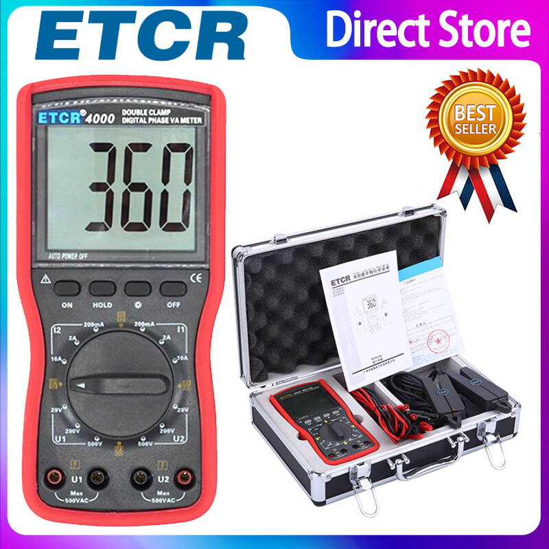 ETCR4000 Double Clamp Digital Phase Voltmeter New #
