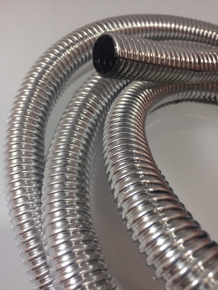 Wire Loom 3/8" Diameter 72" Long Universal (Chrome)