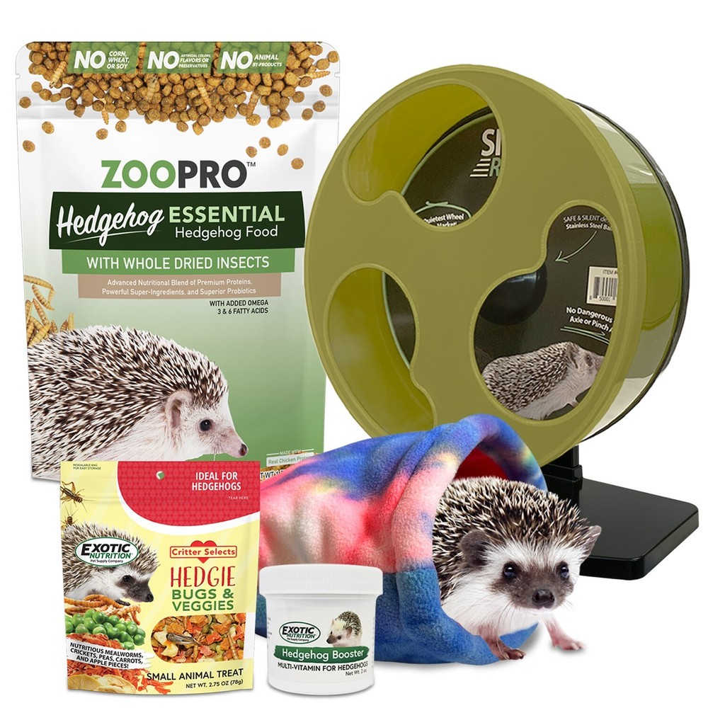 Starter Package for Hedgehogs - Includes Exercise Wheel, Healthy Food, and more!