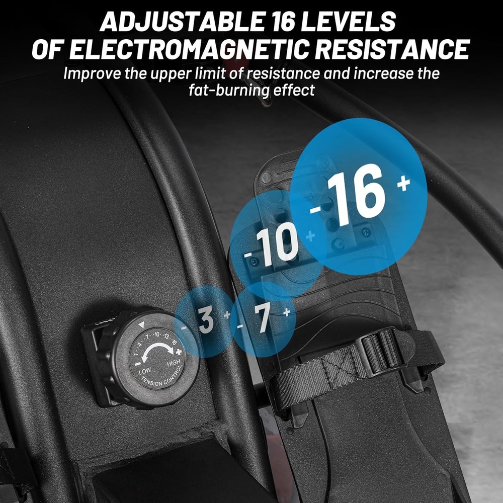 Rowing Exercise Machine Workout With 16 Levels Adjustable Dual Resistance