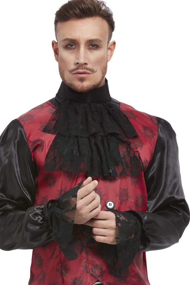 Smiffys Cravat & Cuff Set, Black