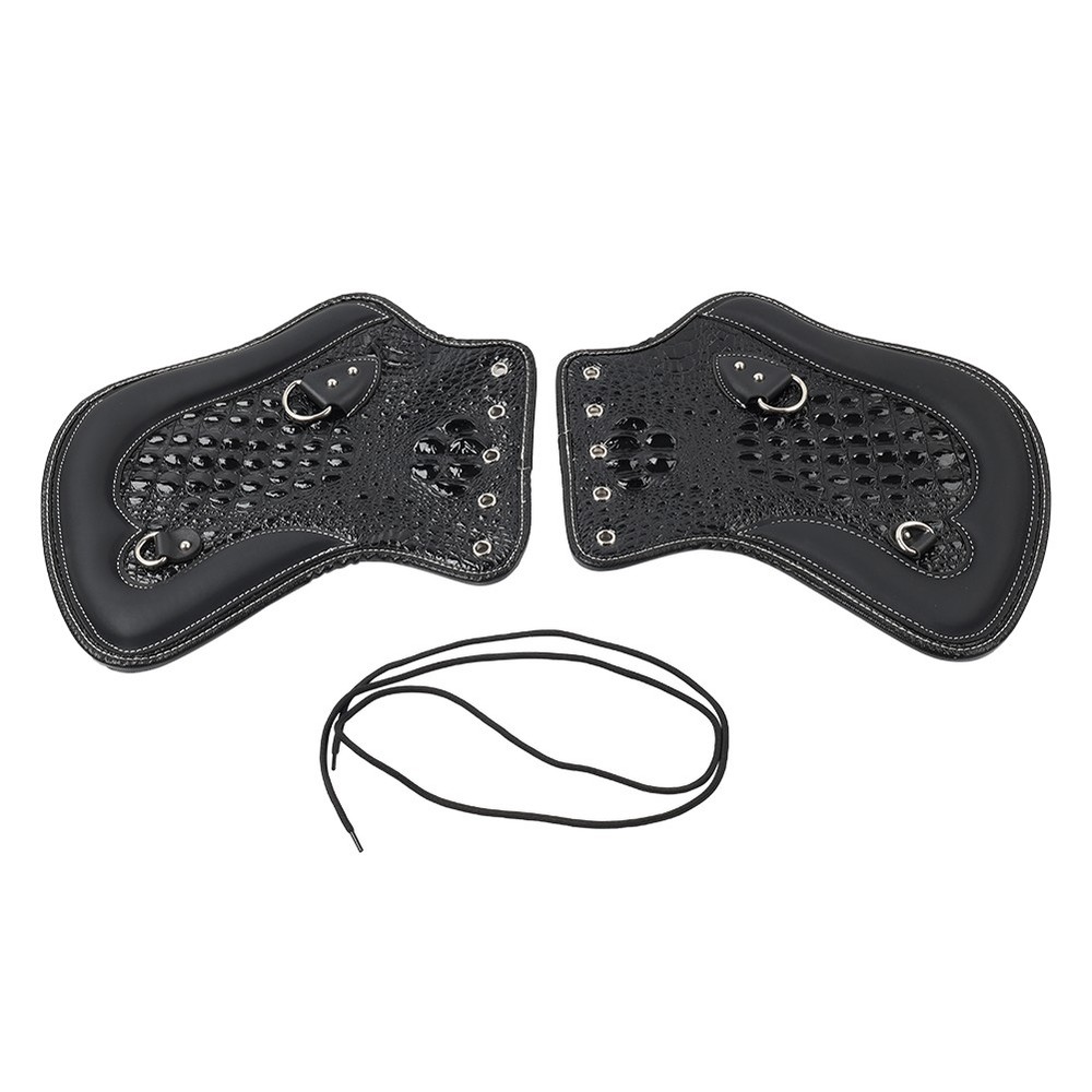 2x Motorcycle Universal Leather Heat Saddle Shield Deflector For Harley Models