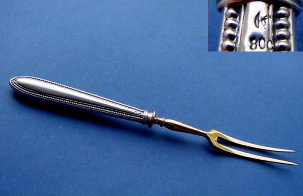 1. Fork/ Serving Fork, 800 Silver, 19th Century C202