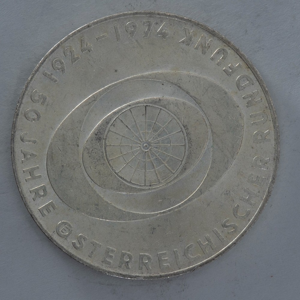 1974 Austria 50 Schilling Broadcasting silver coin Austrian Mint