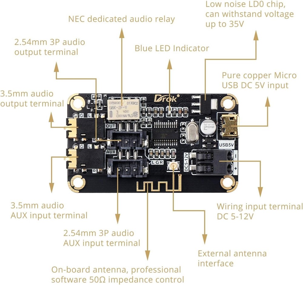 Portable Bluetooth Module for Stereo DIY Projects - Dual Audio Channels