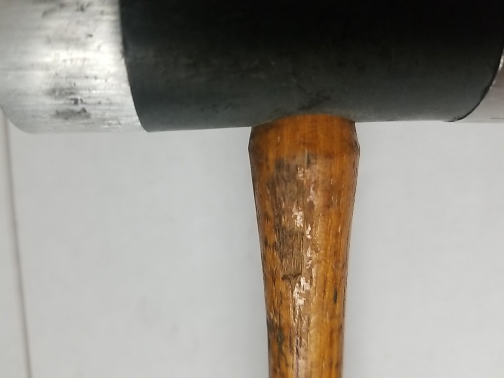 Vintage Hickory Handle Dead Blow Hammer With Replaceable Aluminum Faces