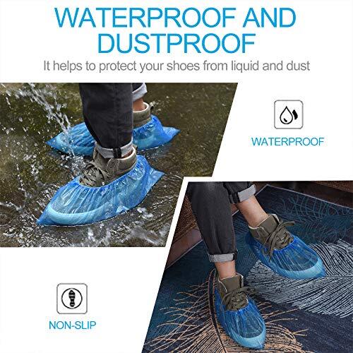 100 Pack Disposable Waterproof Shoe Covers Non-Slip Boots Floor Protector