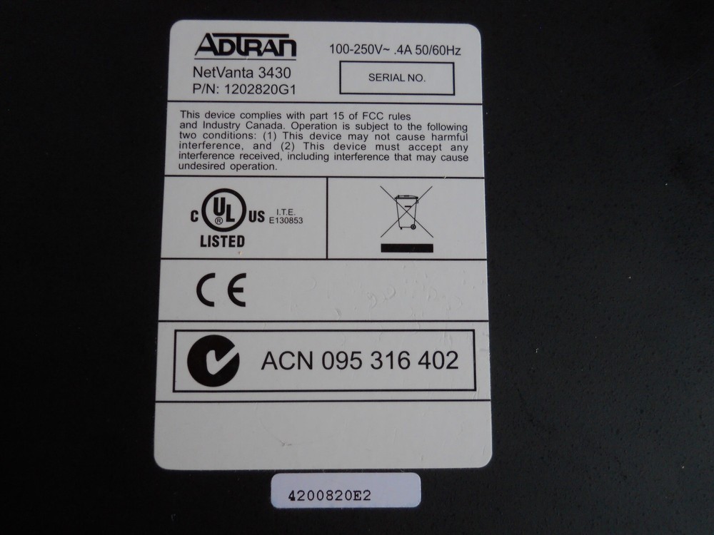 Adtran NetVanta 3430 Wired Router 1202820G1