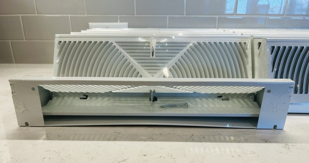 6 Pcs Baseboard Register Vent 15” Round Flow Diffuser Covers (White)