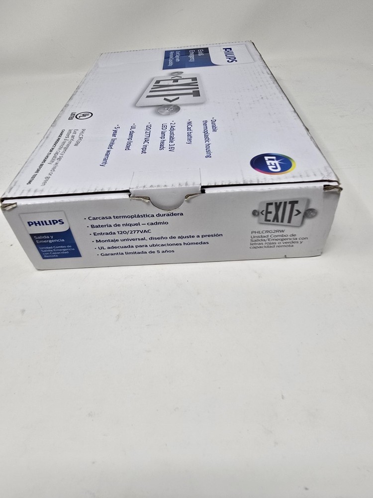 🔴Philips 2-Light Thermoplastic LED White Exit/Emergency Combo 🔴NEW-OPEN BOX🔴1