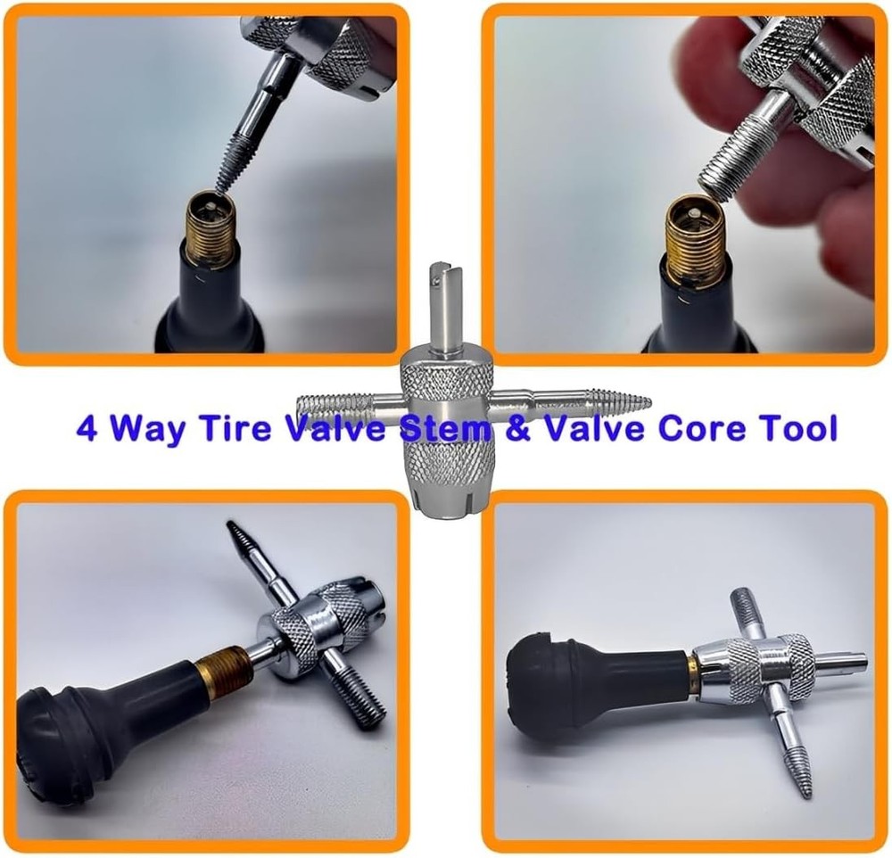 Tire Valve Stem Core Tool Kit Remover&Installer/Replacement For TR413 Valve Core