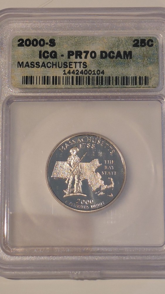 2000-S Proof State Quarter Set 25c ICG PR70 DCAM Clad