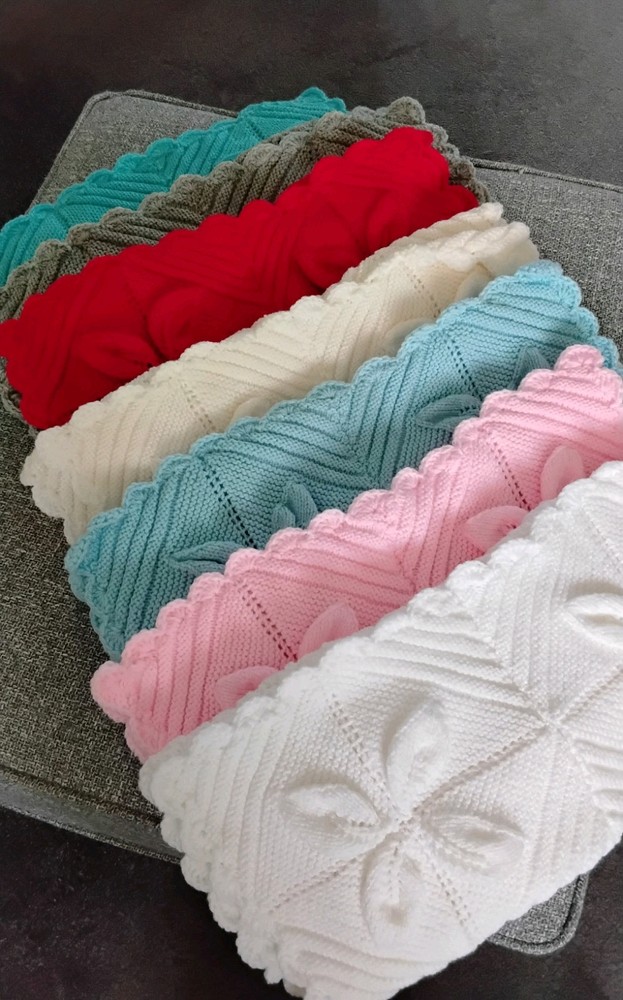 Hand Knitted Grey Baby Blanket