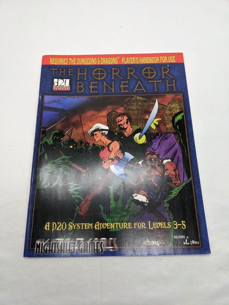 The Horror Beneath RPG D20 System Module Adventure Nightshift Games