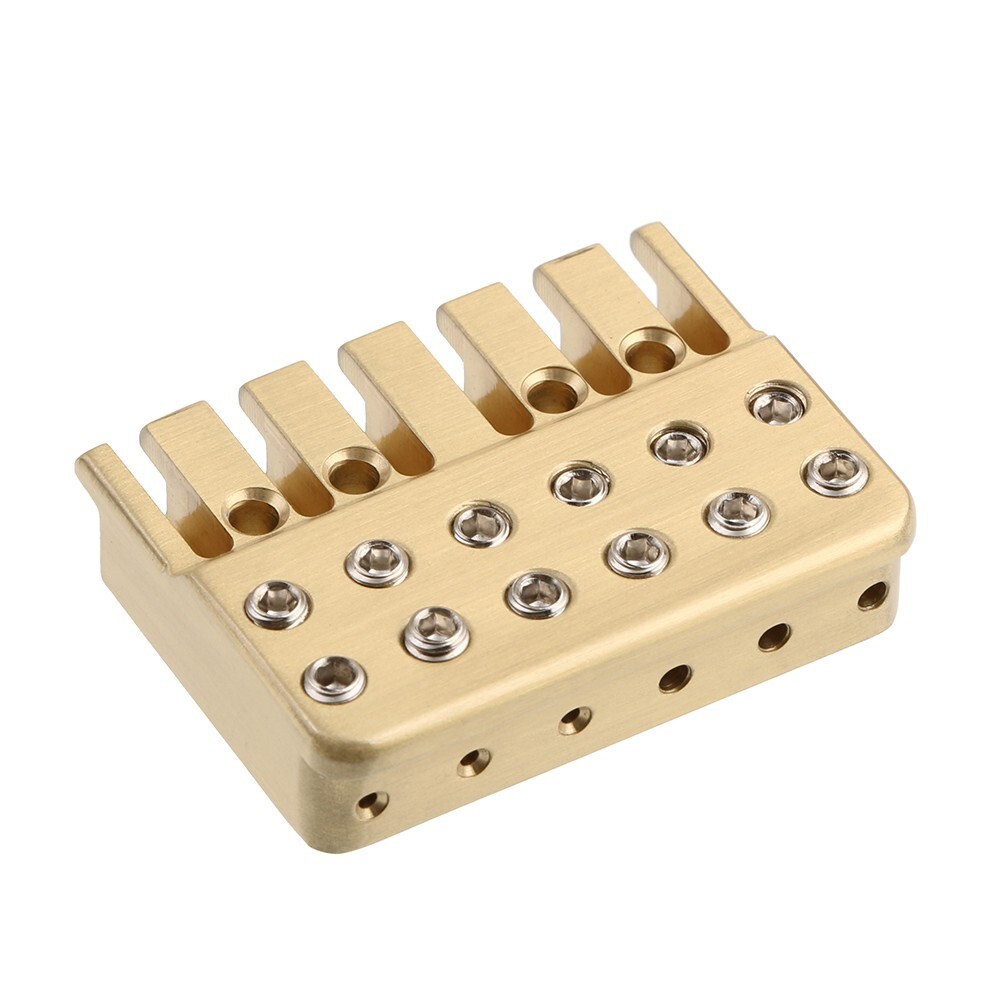 Set 6 String Headless Guitar Bridge & Brass String Lock