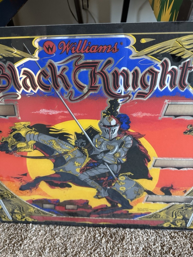 Williams Black Knight Pinball Machine Original Backglass
