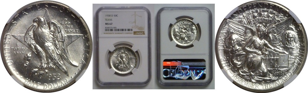 1938-D Texas Commemorative Half Dollar   NGC MS-67