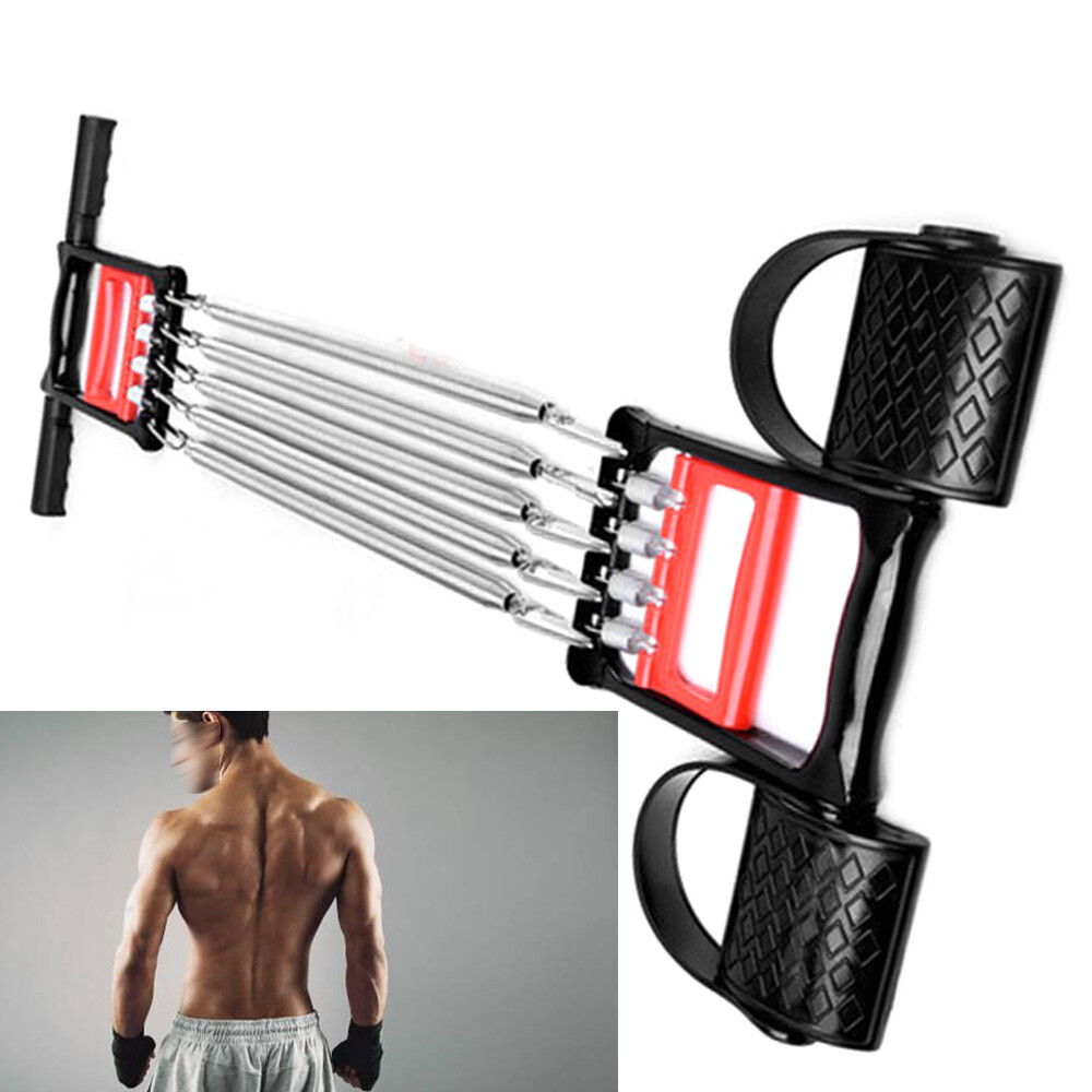 5 Springs Chest Arm Expander Pull Exerciser Equipment Plastic Handle Red Black