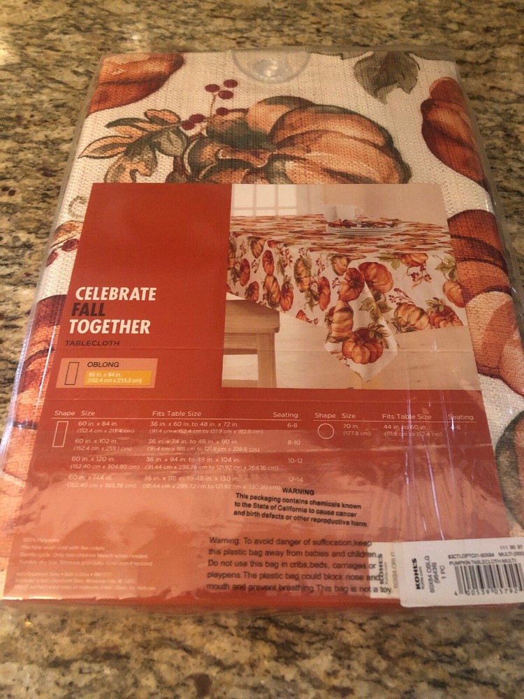 Celebrate Fall Together Pumpkin Tablecloth