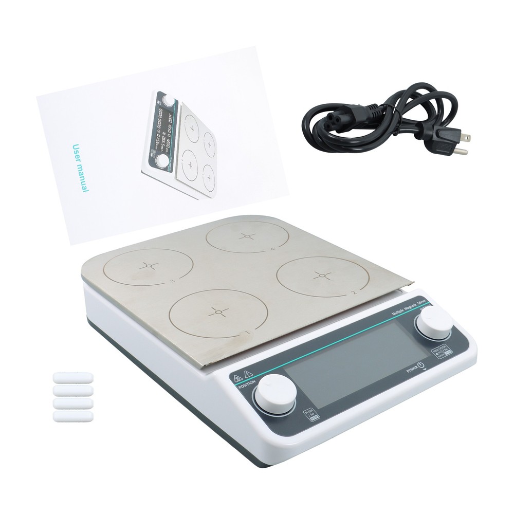 Multiple Magnetic Stirrer with Heating Function 4 Position Max Capacity 4*500ml